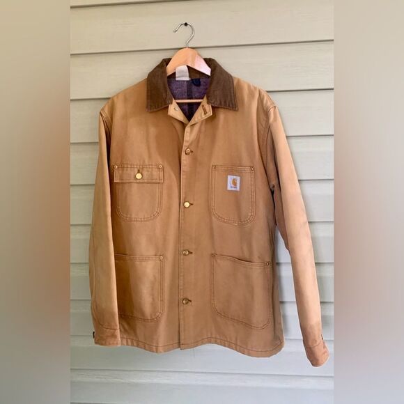 CARHARTT 90s vintage chore coat duck canvas blanket lined Detroit jacket work - Picture 6 of 16